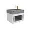 Castello Usa Amazon 24-inch White Vanity Set with Gray Top and Gold Handles CB-MC-24W-GLD-2056-GR - alternate 2